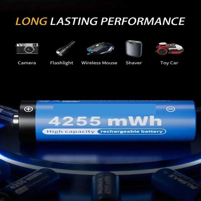 Oferta,8 acumulatori Li-ion 1.5V tip AA 4255mWh cu incarcator