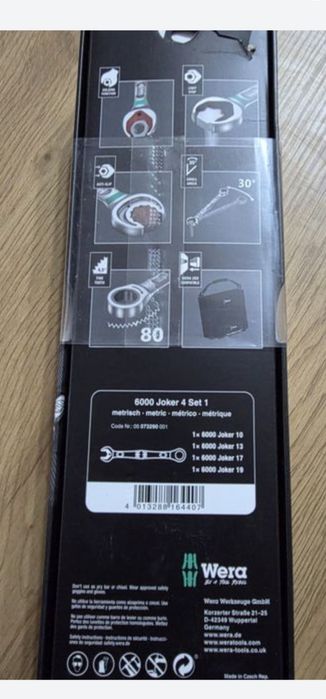 Set 4 chei combinate cu clichet WERA JOKER 6000
