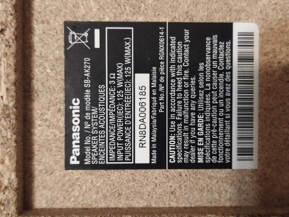 Boxe Panasonic SB AK 270 2x125W