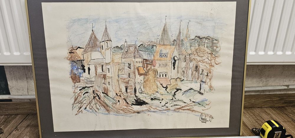 Grafică originală Andy Ceaușu – „Cetate medievală”, an 1999