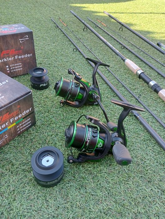 Set 2 lansete Feeder  3.9m + 2 mulinete SP 6000 8+1 rulmenți