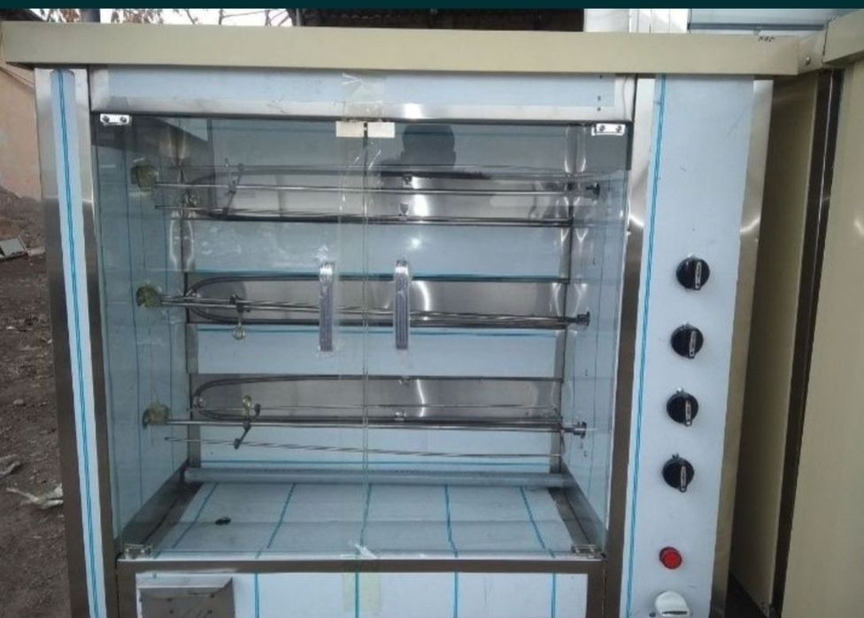 Grill aparat 3 sixli. elektronniy va gazli, tovuq va baliq pishirgich.