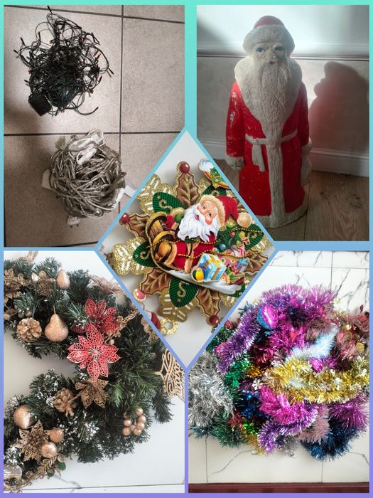 Игрушки дед мороз гирлянды