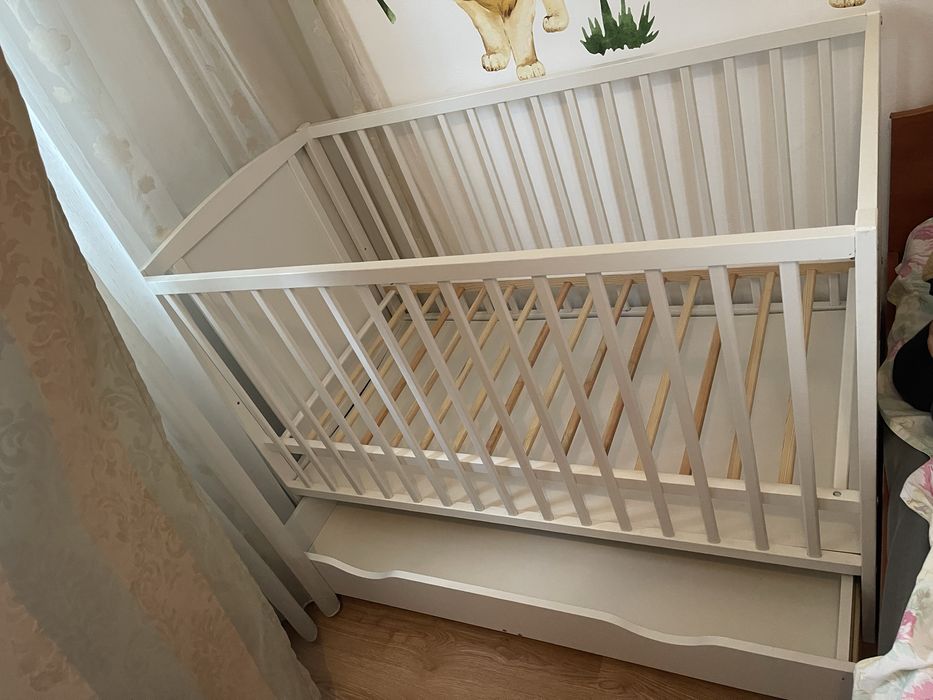 Pătuț din lemn Baby Needs, 120x60 cm