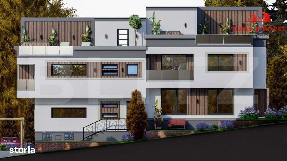 Apartament spatios 110 mp, 2 parcari, terasa si curte, finisat la chei