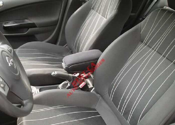 Cotiera auto dedicata textile negru pentru Opel Corsa D (2006-2014)