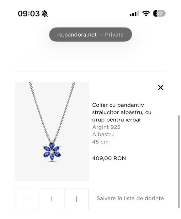 Set ierbar Pandora floare albastra