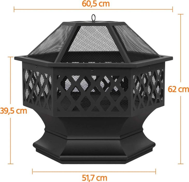 Gratar gradina, Fire Pit, Vatra Foc 80.5x80.5 |S 592751 Black