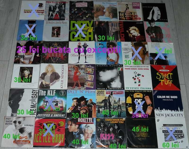Vinil single 7" Queen,George Michael,Roxette,sandra,Wham,Kiss,rock
