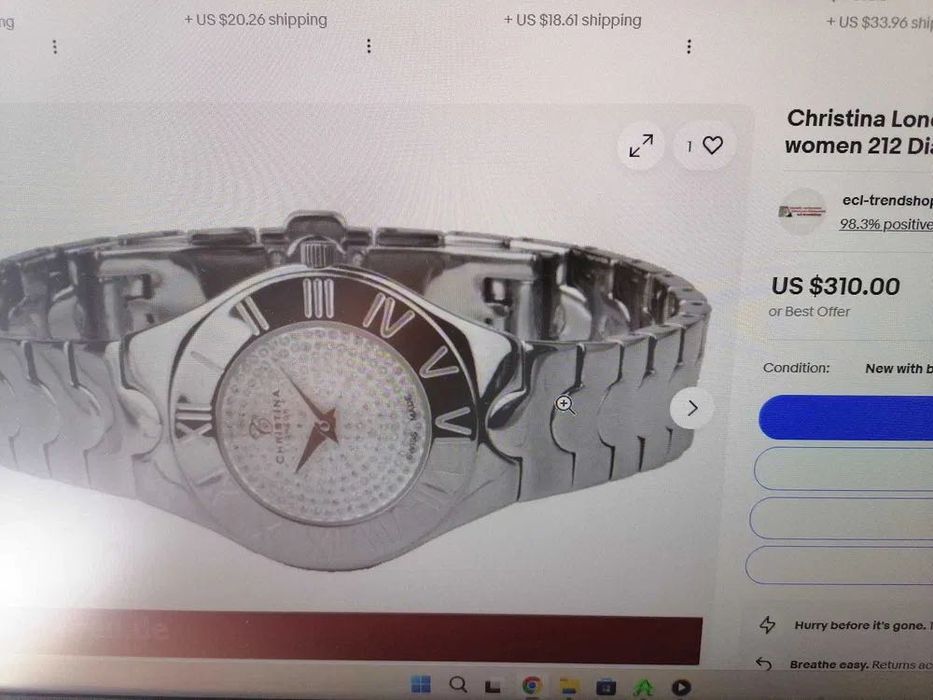 Дамски позлатен часовник Christina London  с диаманти