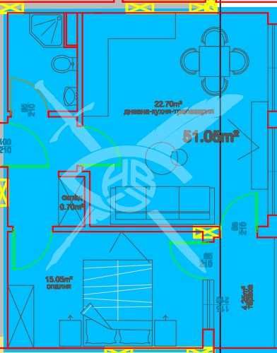 Двустаен апартамент в Меден Рудник 1047- 30360