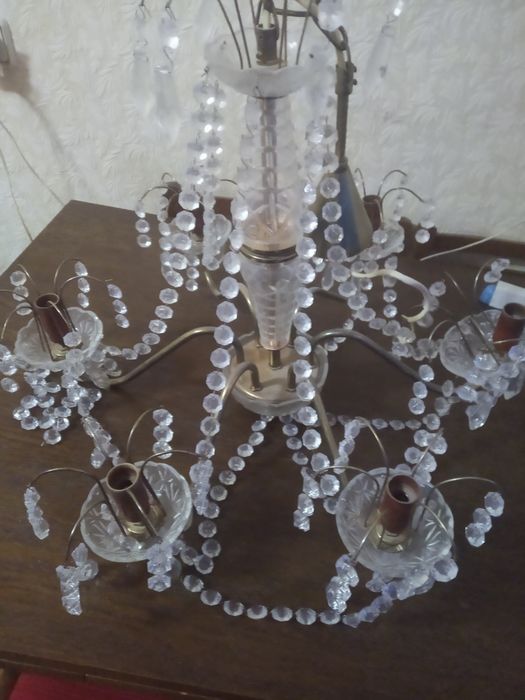 Люстра шестирожковая хрусталь