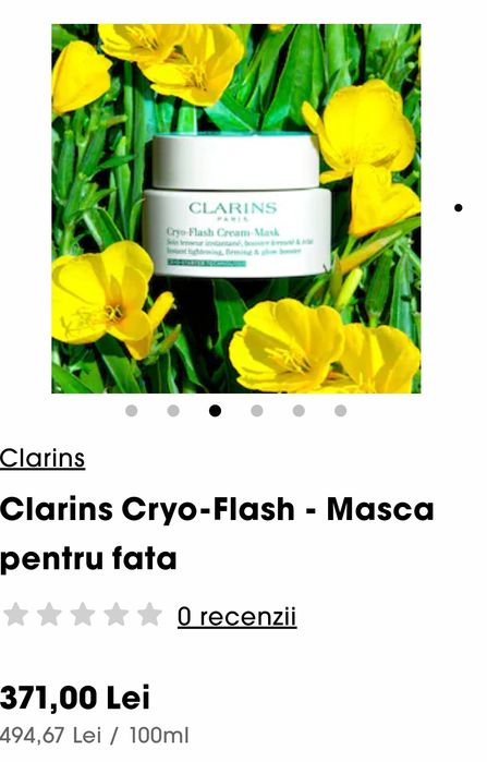 Masca hidratanta anti-imbatranire de fata Clarins Cryo-Flash, 75 ml