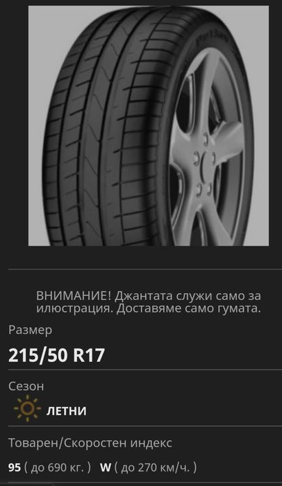 Гуми Petlas 215/50/17 95W