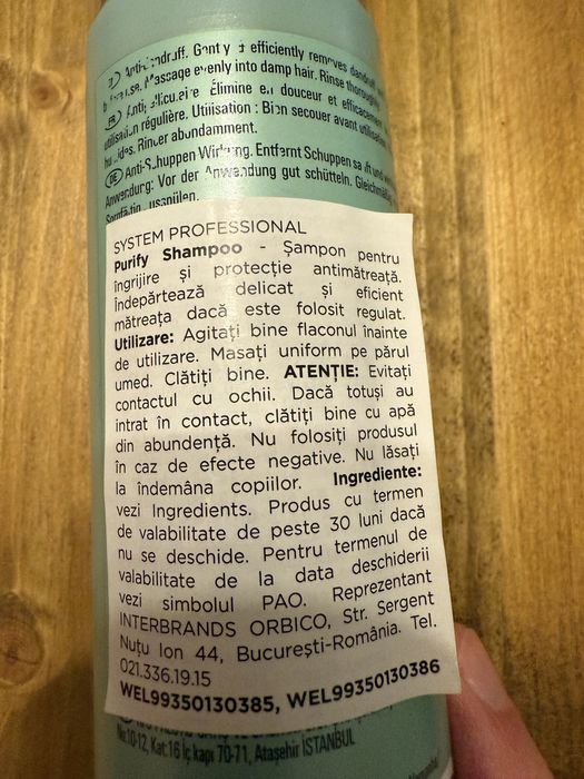 Sampon 250ml System Professional Purify Shampoo