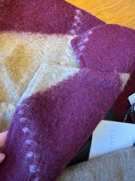 Италианско палто вълна бордо бургунди бежово Lumina