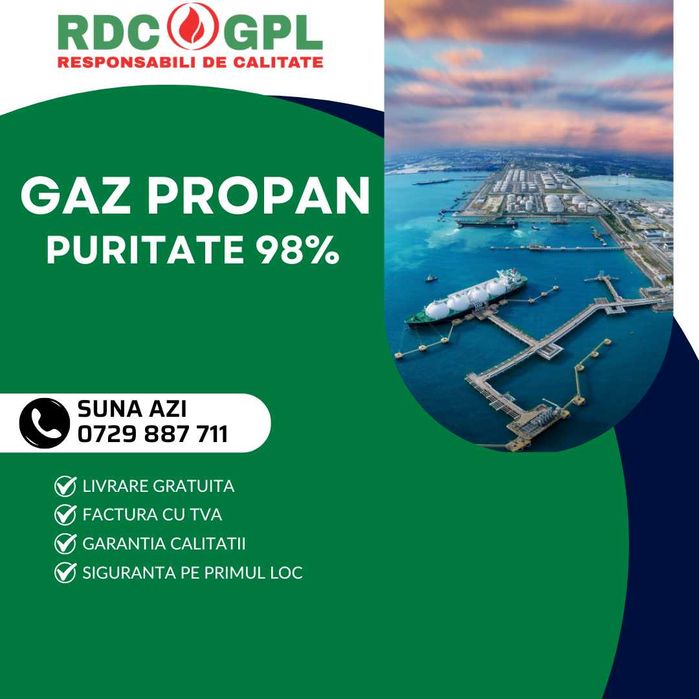 Oferta Radcomgaz Gaz Propan Pret 3.49 lei & Livrare Gratuita