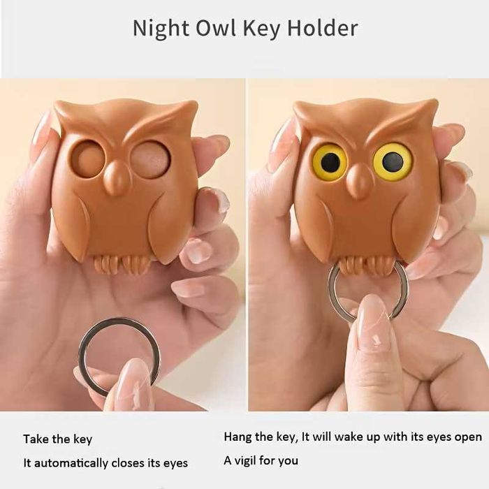 Черна Сова закачалка за ключове