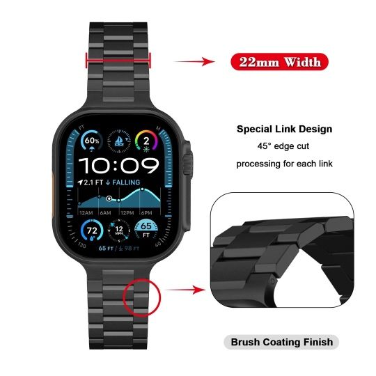 ARTCHE Strap brățară metalică din inox, compatibilă cu Apple Watch*