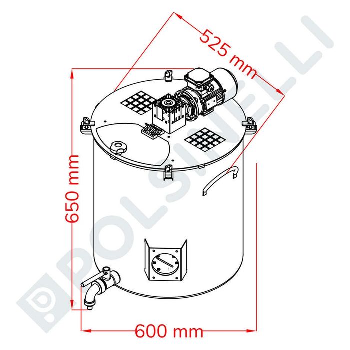 Oala de inox cu amestecator 75 litri pentru gem,dulceata ,zacusca
