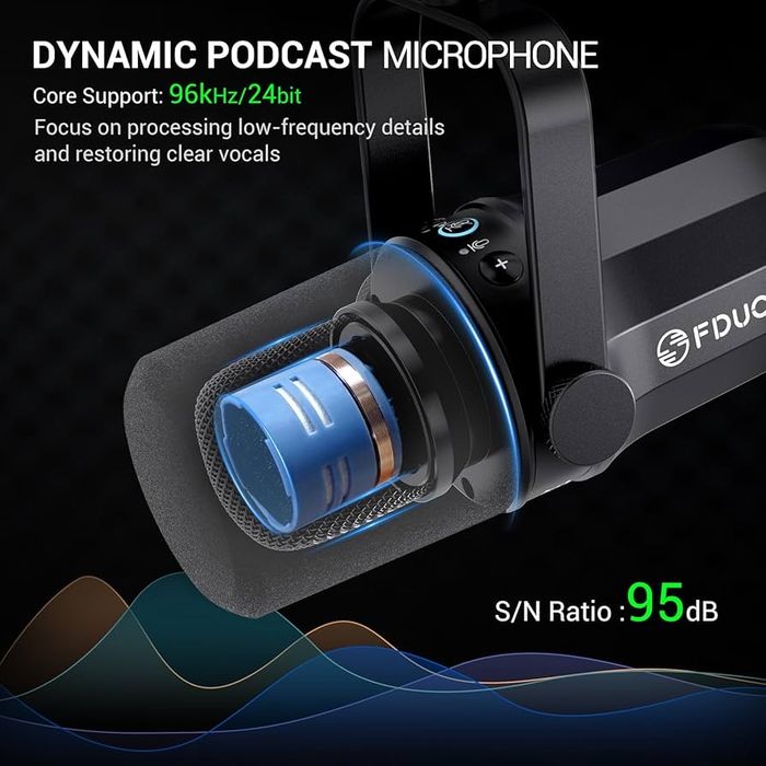 Microfon dinamic FDUCE, microfon XLR/USB pentru înregistrare podcast