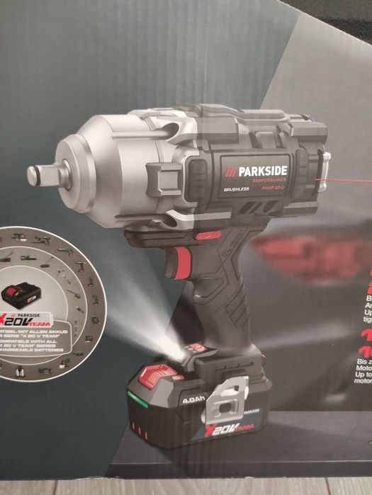 Pistol impact de roti Parkside Performance cu acumulator 20 V 4 ah
