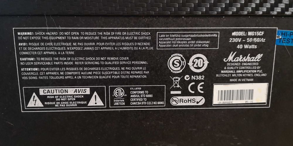 Кубе/Усилвател за китара Marshall MG15CF