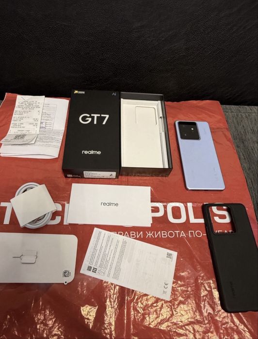 КАТО НОВ 512GB Realme GT7 Гаранция Technopolis 2027г. Blue GT 7