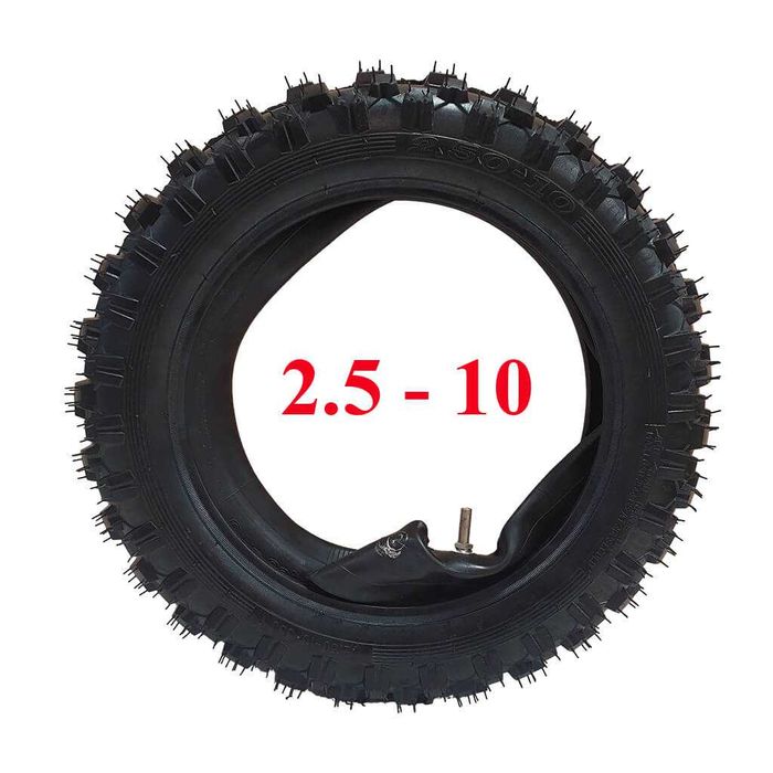 Гума вътрешна и външна 2.5-10 за кросов мотор