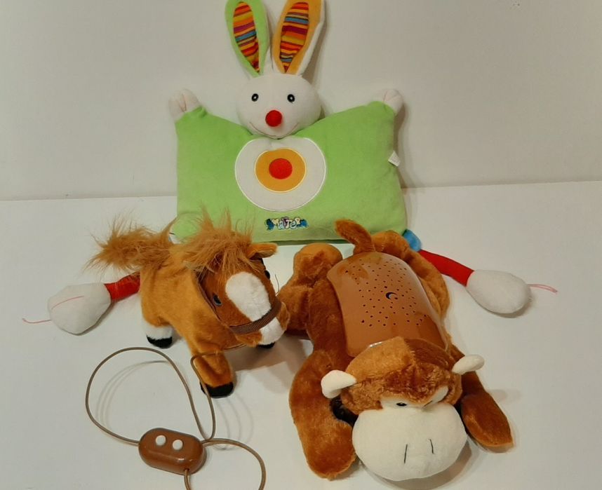 !!! Музикална плюшена  играчка+зайче-възглавничка+конче