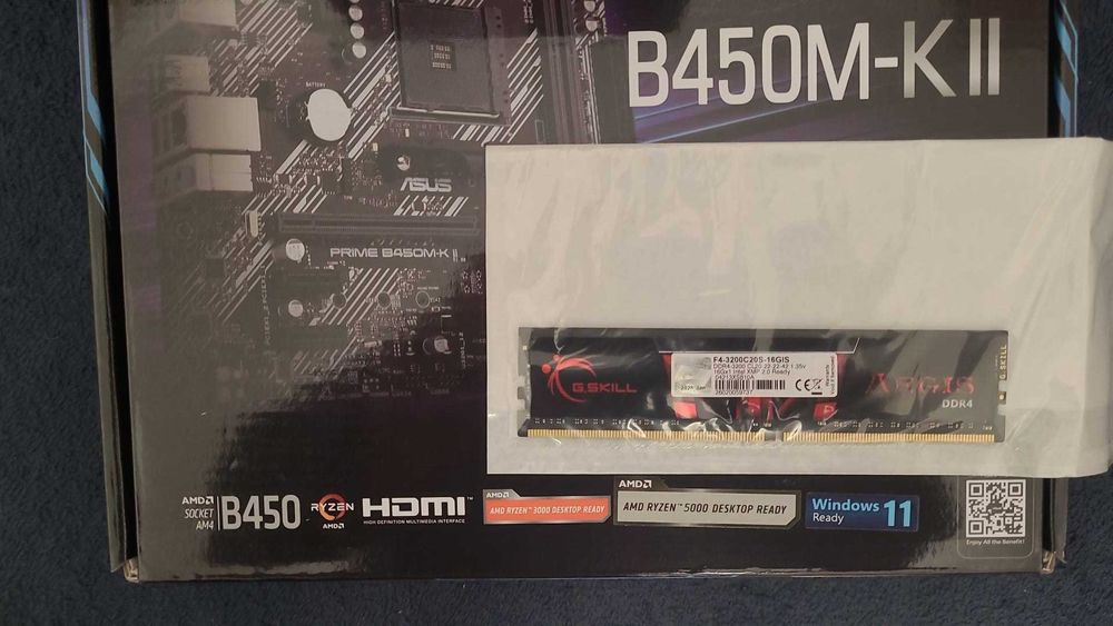 Kit AMD Ryzen 7 5800X up 4.7 GHz + asus b450 +16 gb ram