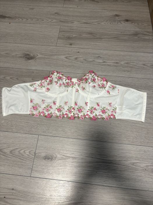 corset alb floral