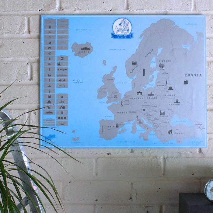 Скреч карта на Европа Света за пътешественици за изтриване - 2 вида