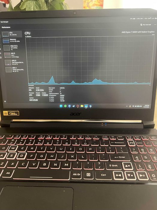 Laptop Acer Nitro 5 an515-45 AMD Ryzen 7 5800H RTX 3070 8GB