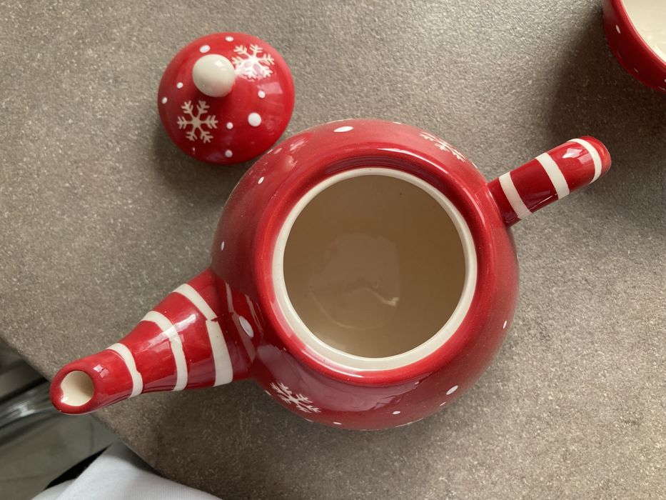 Ceainic + cana Bamboo motive de iarna/ Craciun