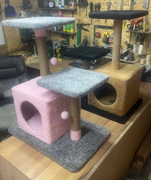 Катерушка-драскалка за котка с къщичка-ПРОМО ДОСТАВКА 4 ЕВРО