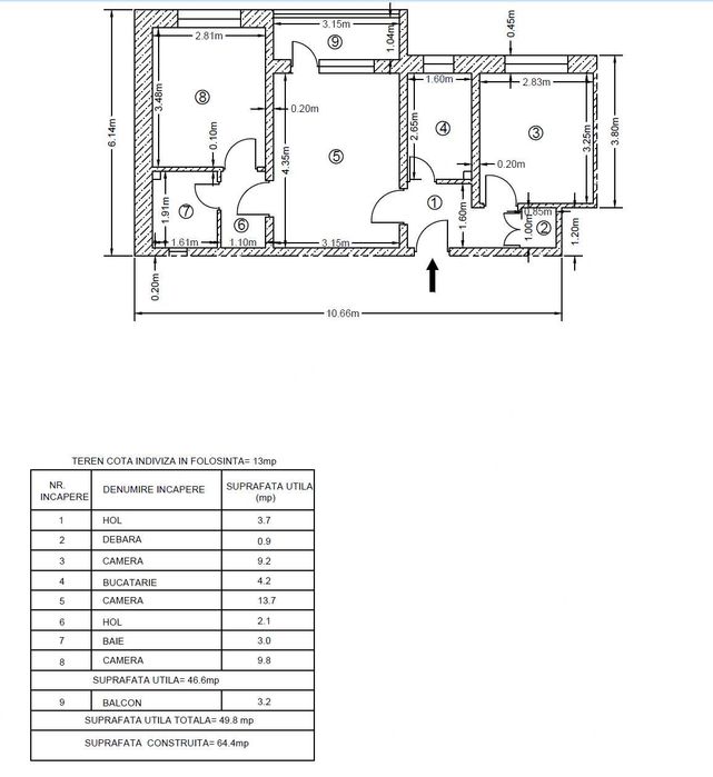 Apartament 3 camere, parter înalt,50mp – str. Alexandru cel Bun, Vaslui