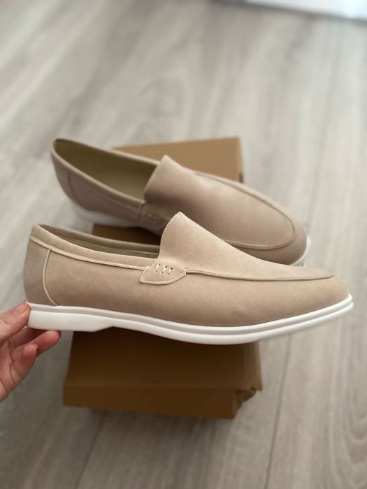 Лоферы бежевые мужские