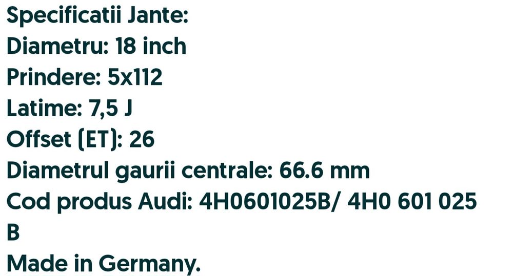 Jante/Roti iarnă Audi A8 R18