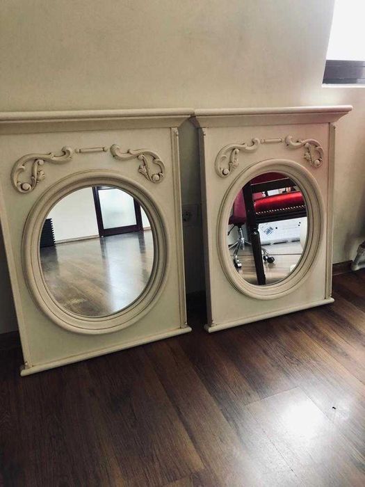 Vând 2 oglinzi baroc aurii – cadru sculptat + 4 lemn alb antichizat