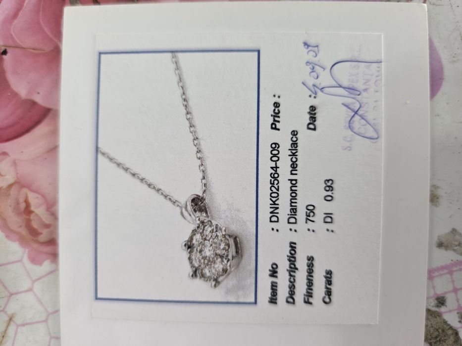 Set inel  cercei pandant aur alb 18k  cu diamante