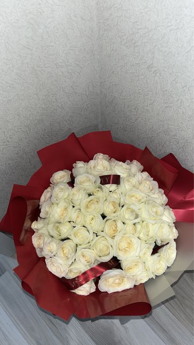 Букет 51роз белые