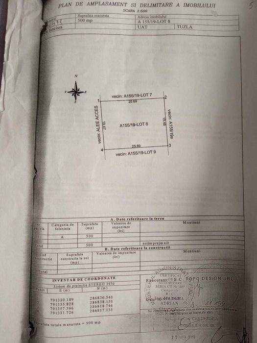 Teren Tuzla 500 mp – 14.500 €