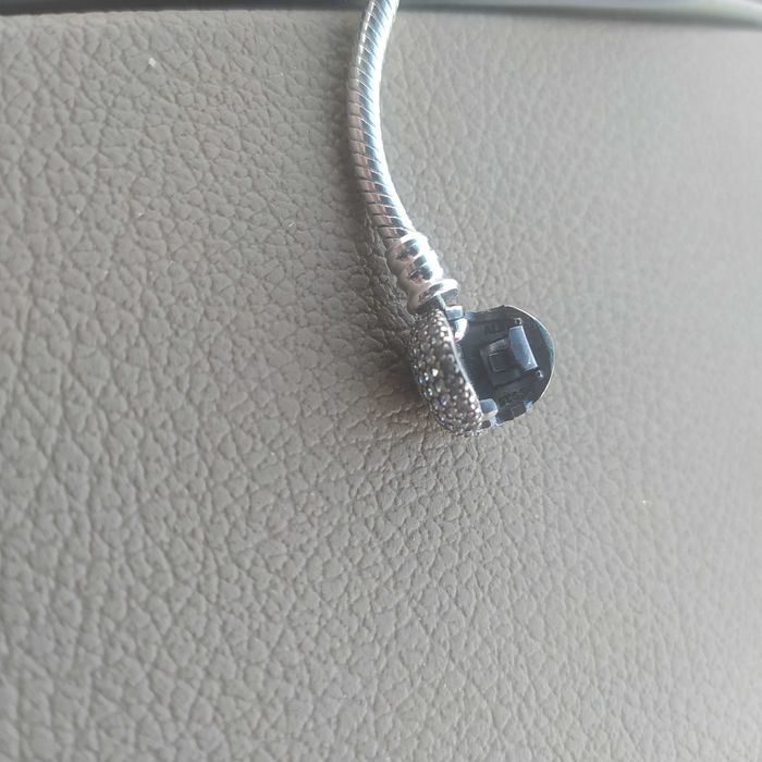 Brățară argint 925 cu lanț clasic și forma inimioara