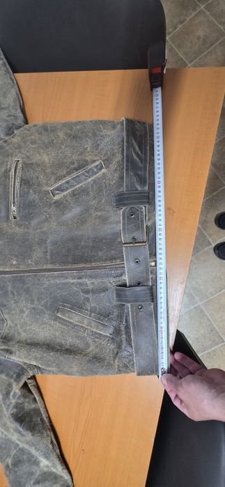 Geaca piele, distressed style marime M 48-50