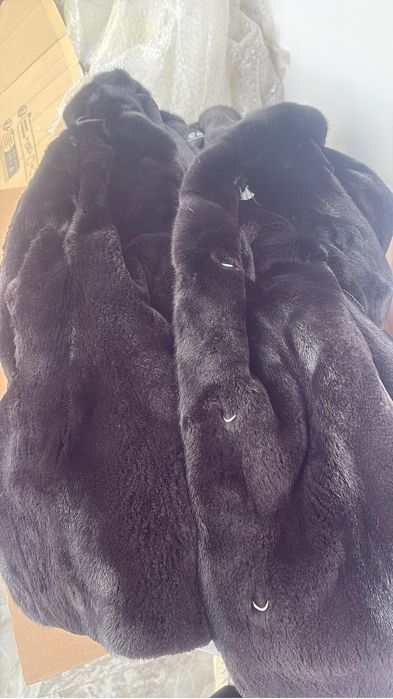 Норковая шуба черный бриллиант стриженная