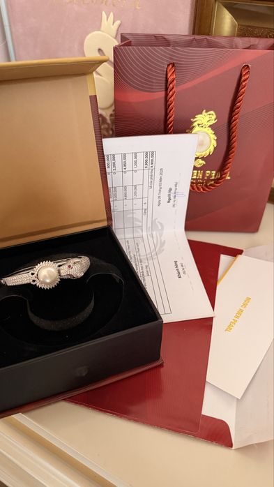 Ювелирный браслет с натуральным жемчугом