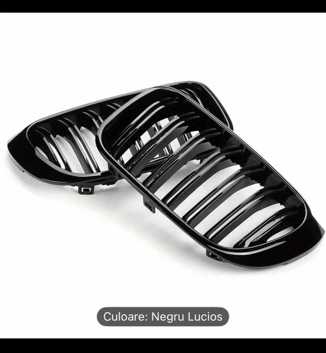 Set Grile/Nari Duble Radiator Bmw M Style X3 F25 X4 F26 2014-2017 Negru Lucios , NOI