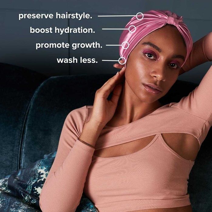 Шапка боне тип тюрбан за сън от 100% коприна