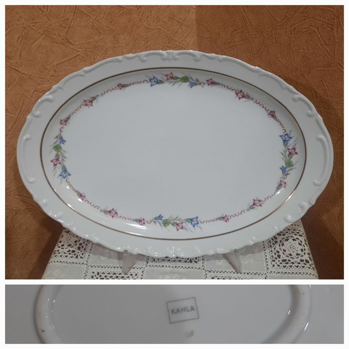 Старая "Каhla"  красивое, сервировочное, овальное блюдо (38×27см).
Без